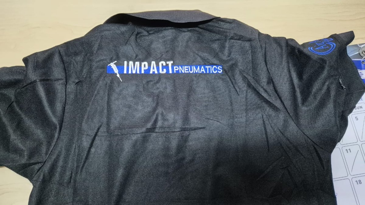 Impact Pneumatics embroidered golf shirt — M2 Embroidery