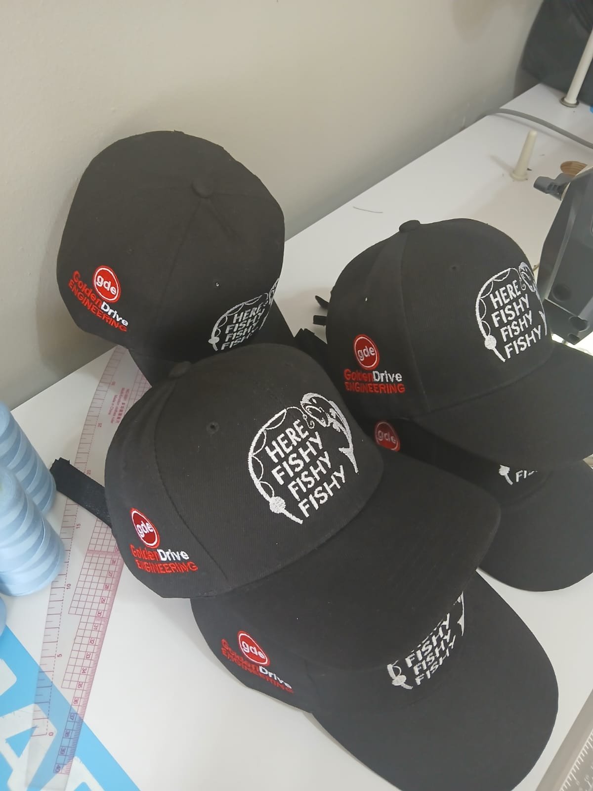Golden Drive Engineering embroidered caps — M2 Embroidery