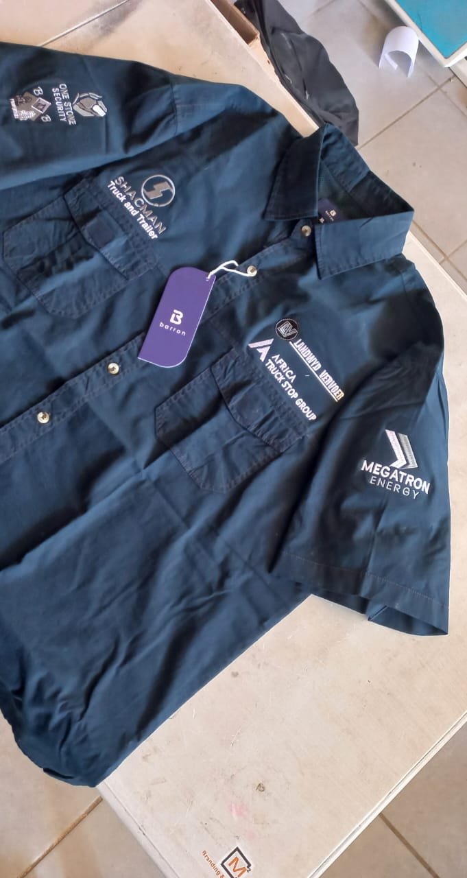 Corporate workshirts with multi-logo embroidery — M2 Embroidery