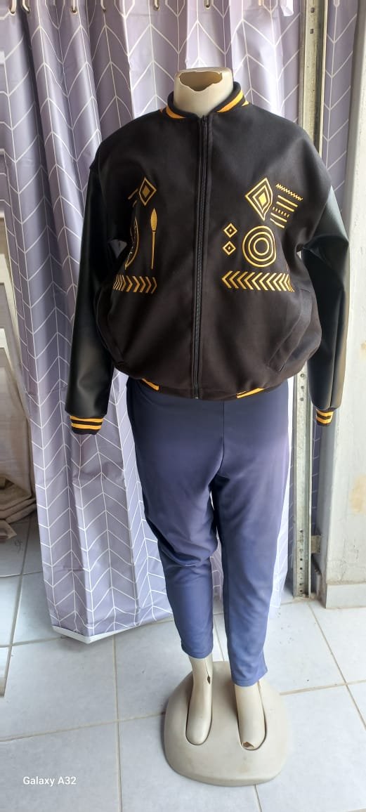 Custom embroidered varsity bomber jacket — M2 Embroidery